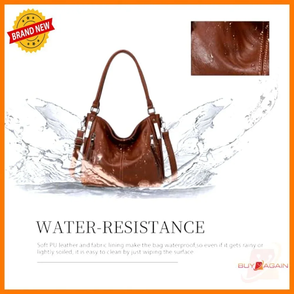 Large PU Leather Hobo Bag Adjustable Strap Multiple Pockets Tote Crossbody